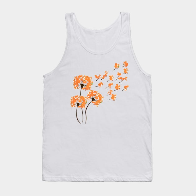 Squirrel Shirt Dandelion Squirrel Lover Tank Top by Nikkyta